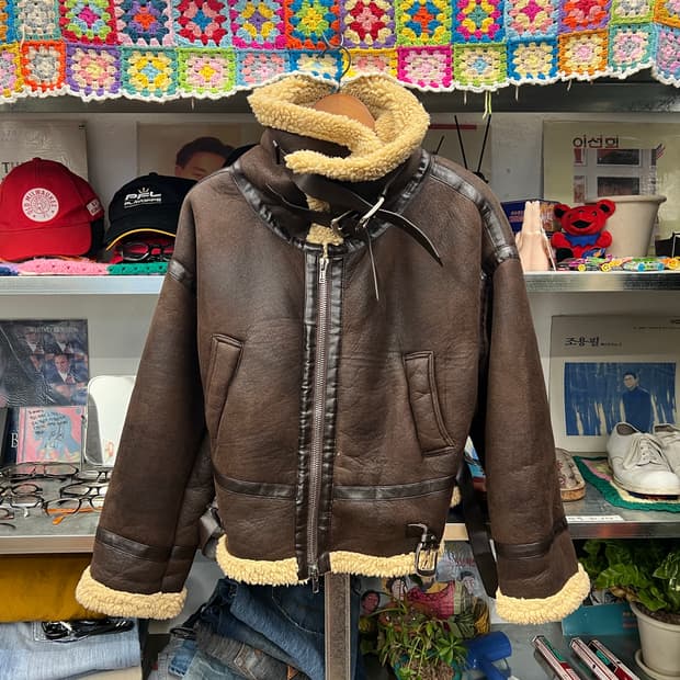 Shearling Faux Leather B-3 Jacket 