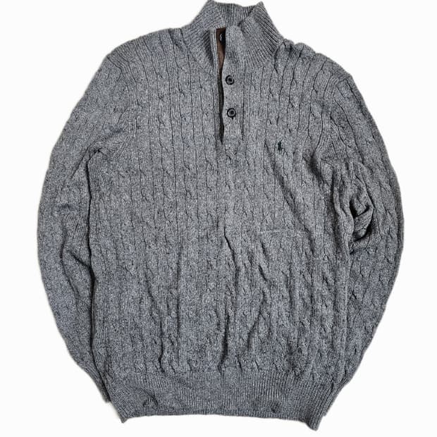 폴로 랄프로렌 남성 꽈배기 니트 M 그레이