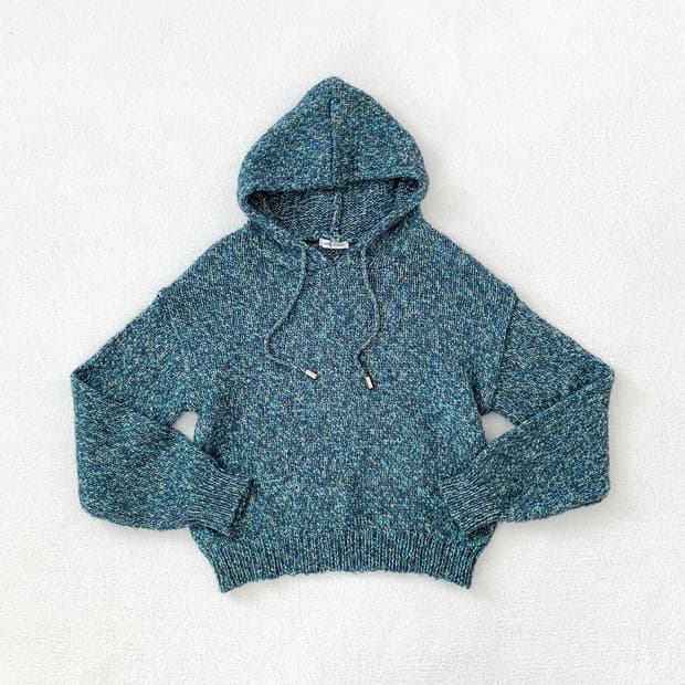 헬씨카렌 블루 보카시 니트 후드