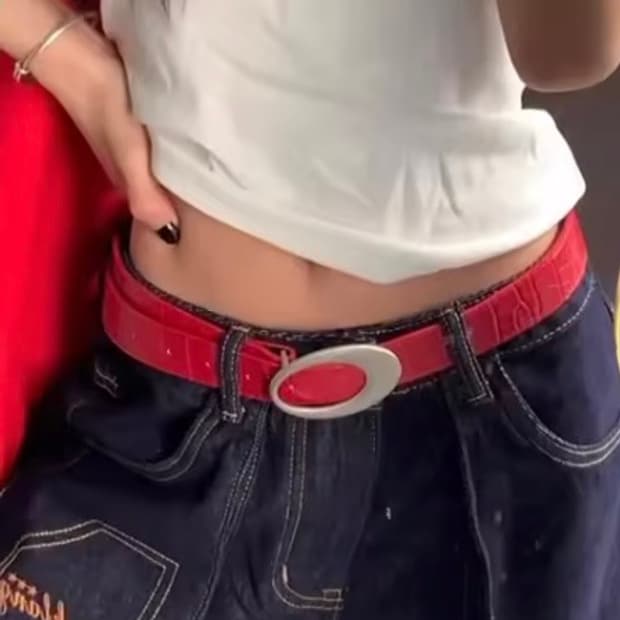 크로커다일 Y2K 레더 벨트