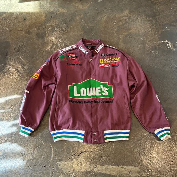 빈티지 로웨스 Lowe's 레이싱 자켓 버건디 L