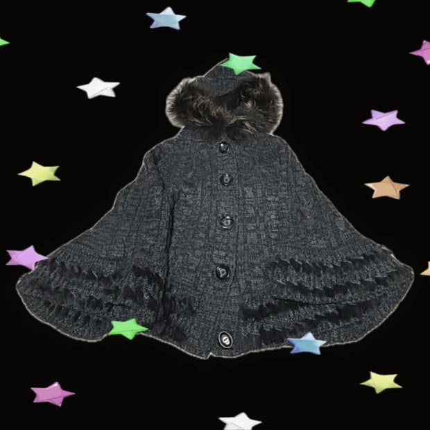 퍼 트리밍 케이프