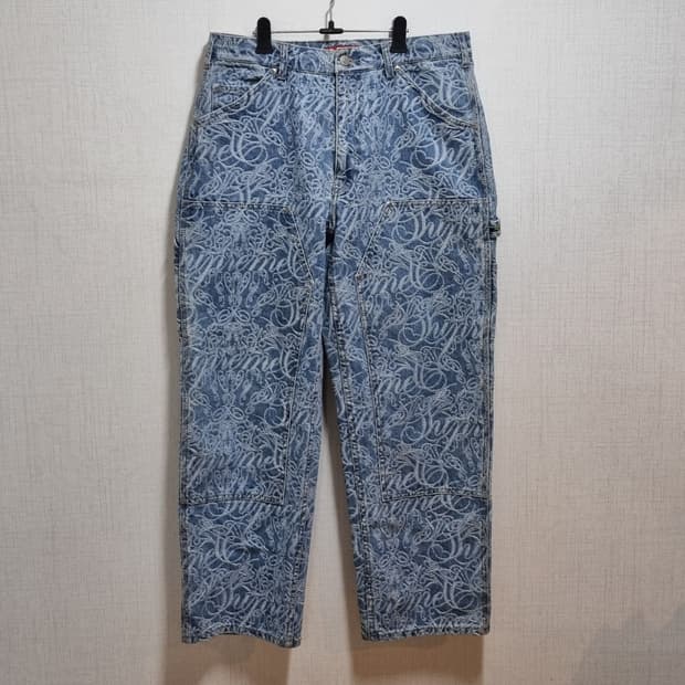 슈프림 올오버 로고 데님 팬츠