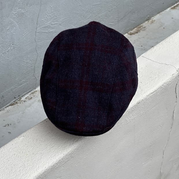 [M] 닥스 울 체크 헌팅캡 모자 트래퍼 디테일