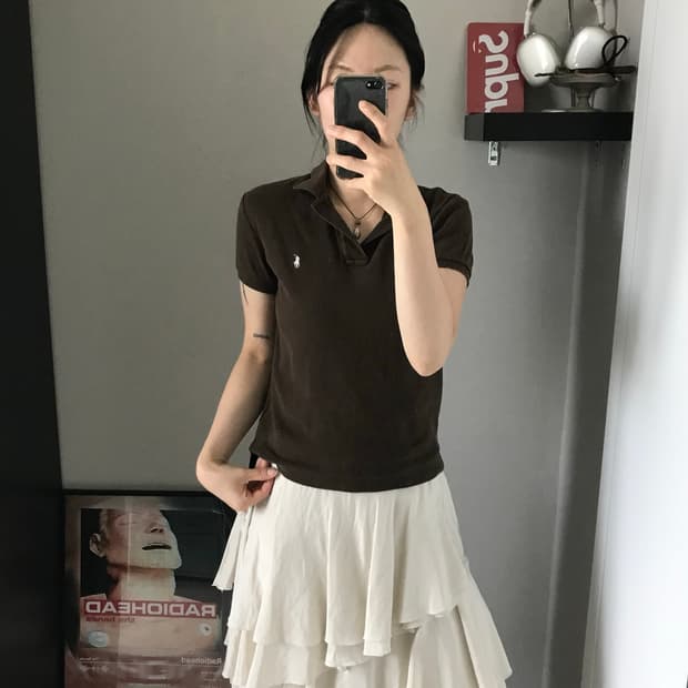 폴로 랄프로렌 포니로고 브라운 카라티