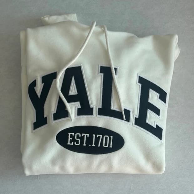 예일 아이보리 후드티