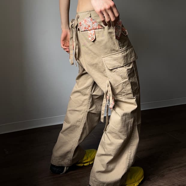 Pink House 플로럴 & 스트랩 카고 팬츠
