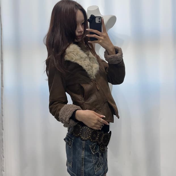 🎸브라운 스웨이드 퍼 자켓🎸