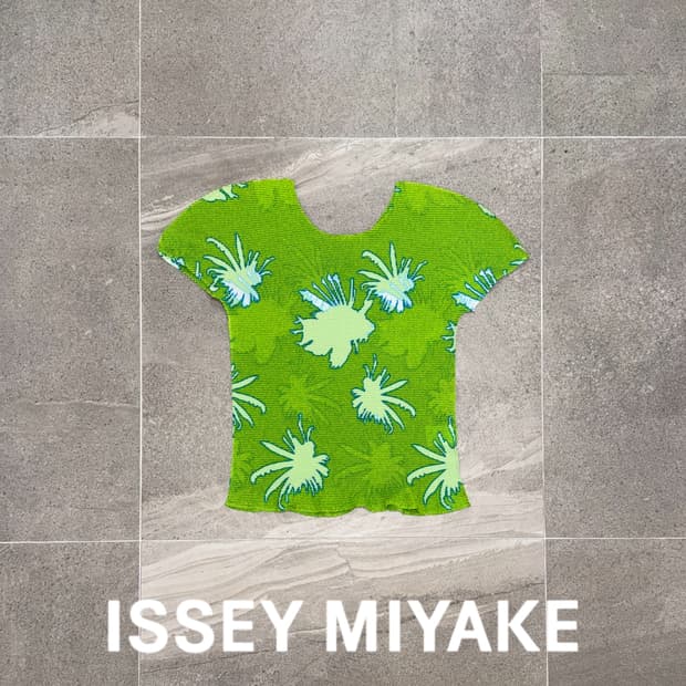 ISSEY MIYAKE Me printed stretch pleats t