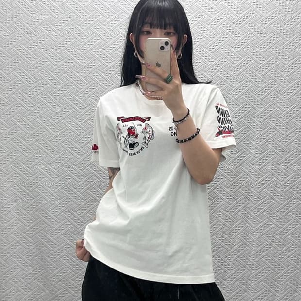 테드컴퍼니 빈티지 캐주얼 스트릿 펑크 프린팅 반팔티 XL C11824