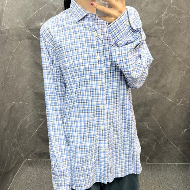 폴로 체크 긴팔 셔츠 s331