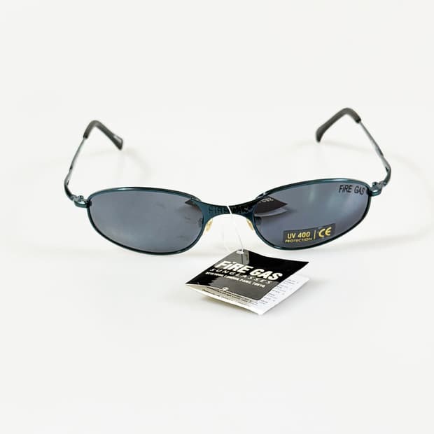 90s FIRE GAS 메탈 슬림 오벌 빈티지 선글라스