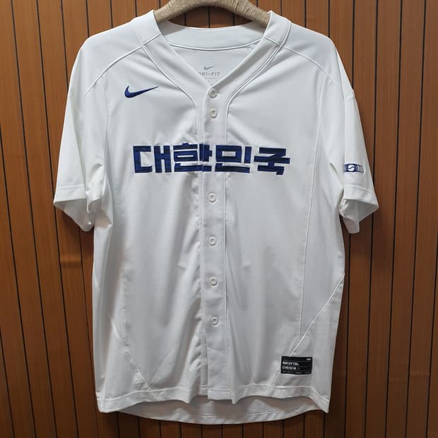 나이키 대한민국 베이스볼 숏슬리브 저지 화이트 드라이핏 L