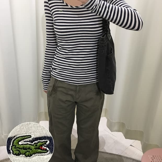 lacoste stripe long sleeve