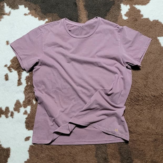 RRL 남성용 톤다운 라이트 퍼플 반팔티(L)