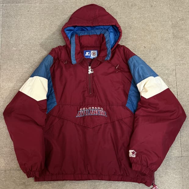 스타터 90s NHL Colorado Avalanche 아노락 점퍼 