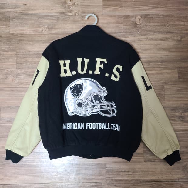 [M 100] 빈티지 한국외국어대학교 미식축구 바시티 자켓 점퍼