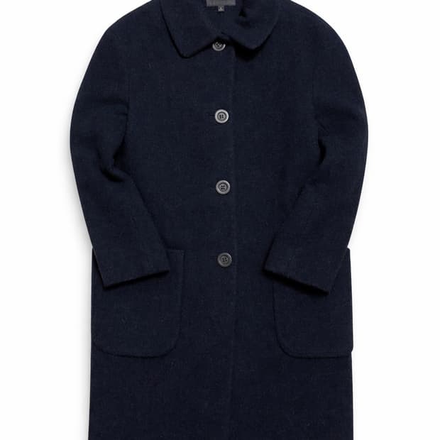 빈티지 UNIQLO 유니클로 울 블렌드 싱글 코트 네이비 S