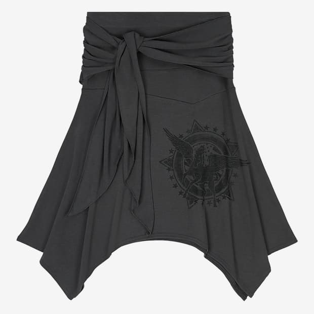 러브이즈트루 EL HORSE WAISTBAND SKIRT(BLACK)