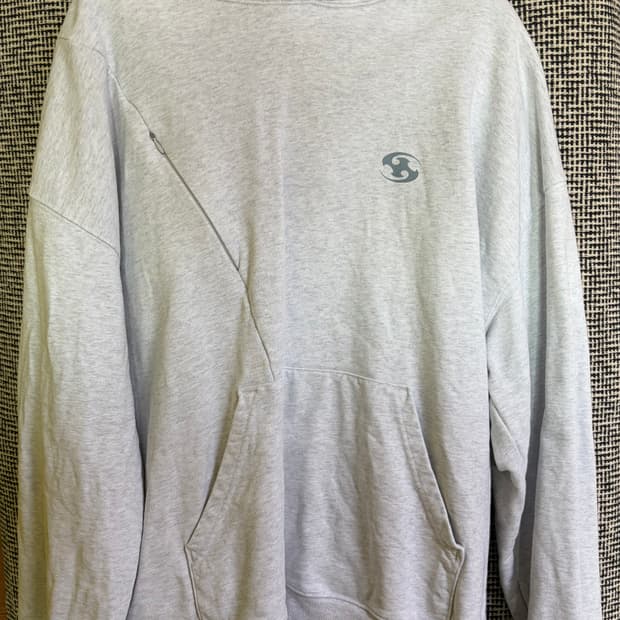 산산기어 로고 후드 화이트 멜란지 - 22FW