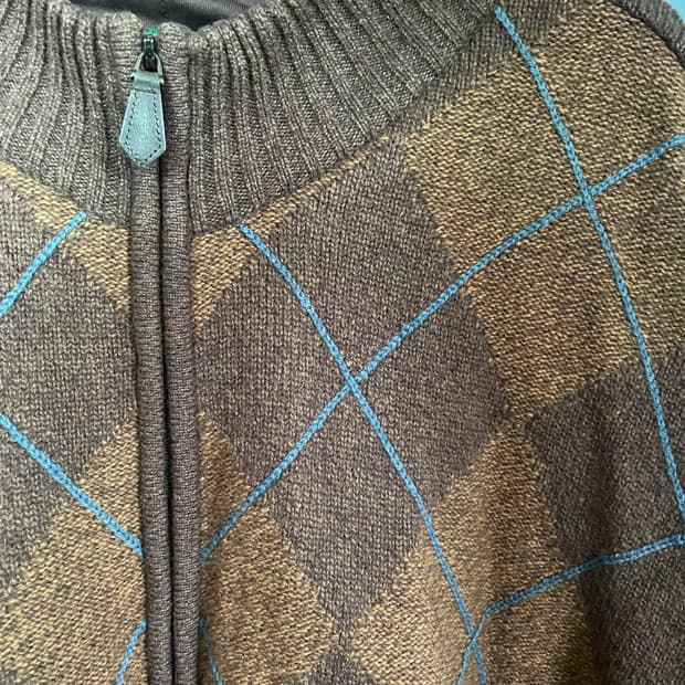 Rogatis 너디 프래피 아가일 뮤트 브라운 울100 니트