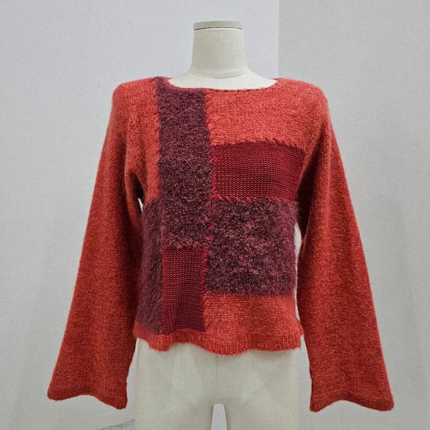 맥시스터 울혼방 패치워크 니트