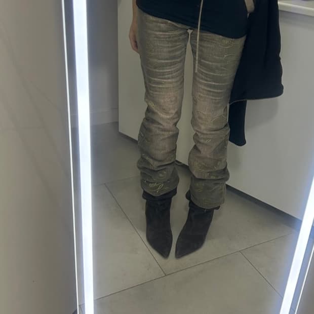 justcavali pink gray washed pants카발리 팬츠