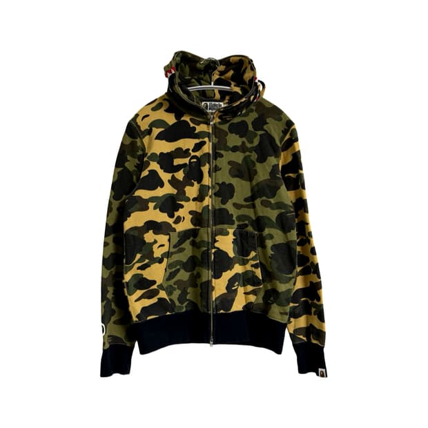 베이프 녹황계 샤크 후드 집업