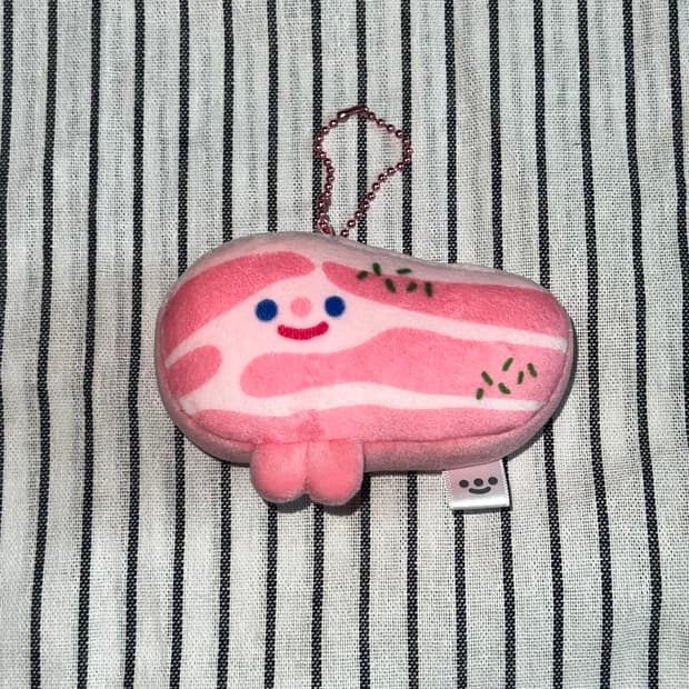 [단순전시, 상태최상] 삼겹살 베이컨 인형 키링