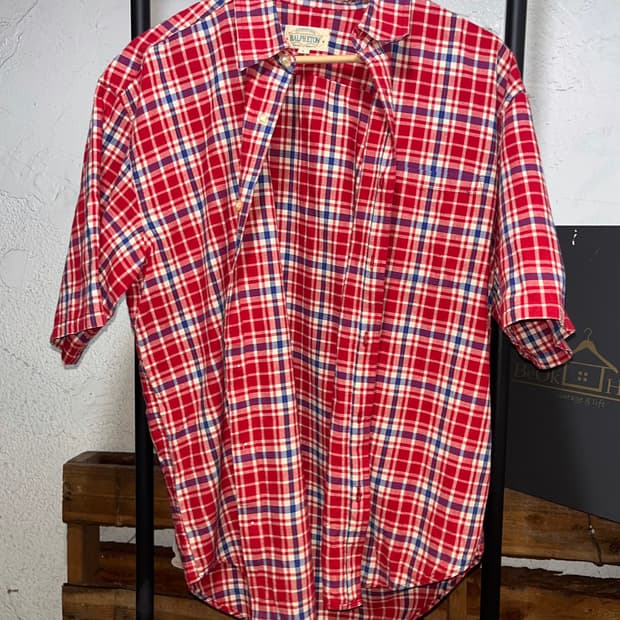 Tartan check half shirt