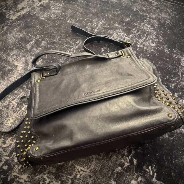 vintage studded shoulder bag