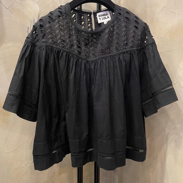 빔바이롤라 셔링 주름 블라우스 55~66