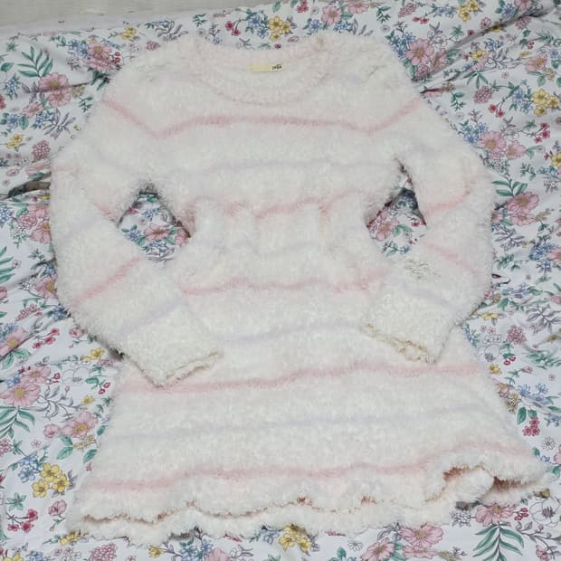 젤라또피케 일본빈티지)핑크딸기솜사탕st 모리걸 로맨틱 수면퍼원피스