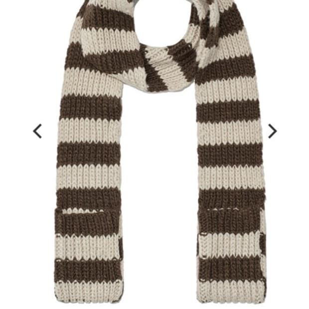 더오픈프로덕트 스트라이프 머플러 브라운