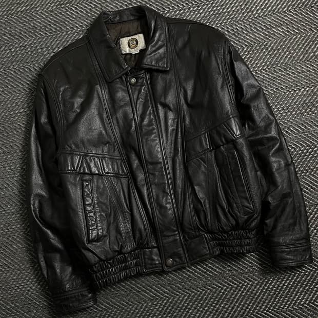 90s 베르사체 아카이브 알프레도 카우 레더 자켓y 4361