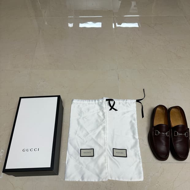 구찌 홀스빗 그레인 레더 로퍼 브라운 uk8(270)(정품)