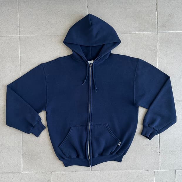 00s 빈티지 러셀 후드집업 네이비 M
