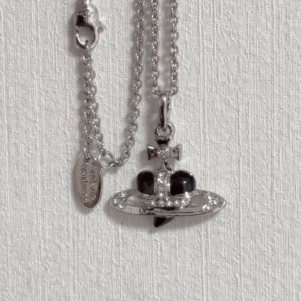 비비안웨스트우드 목걸이 디아망떼 블랙 펜던트 빈티지 목걸이