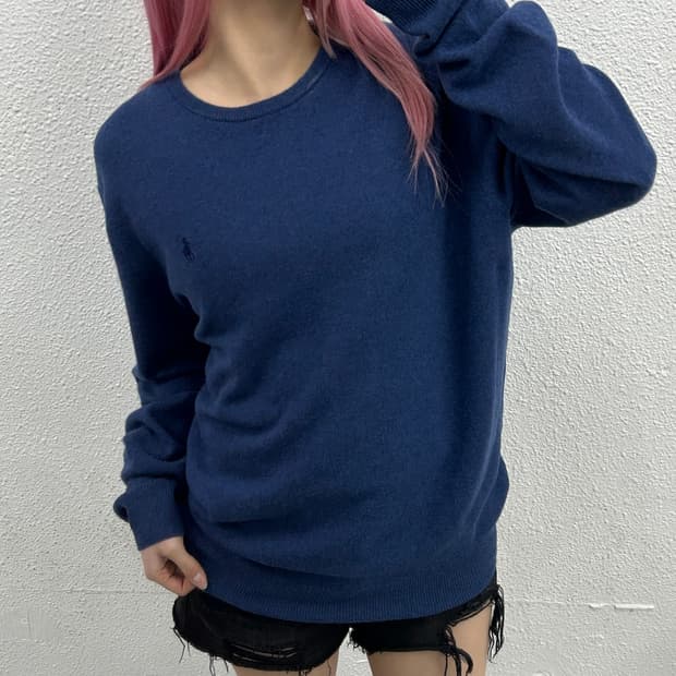 폴로 랄프로렌 네이비포니 블루 니트 L