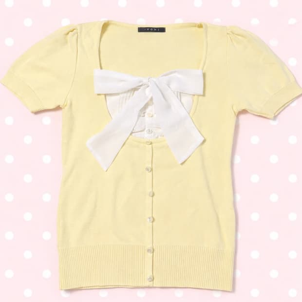 잉그니 로걀 히메갸루 반팔 리본 니트