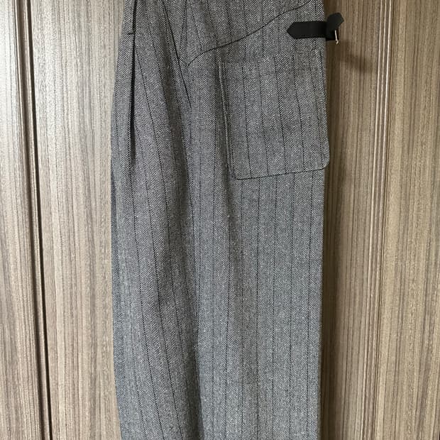 웨이비니스 레더 신치백 헤링본 팬츠 1사이즈