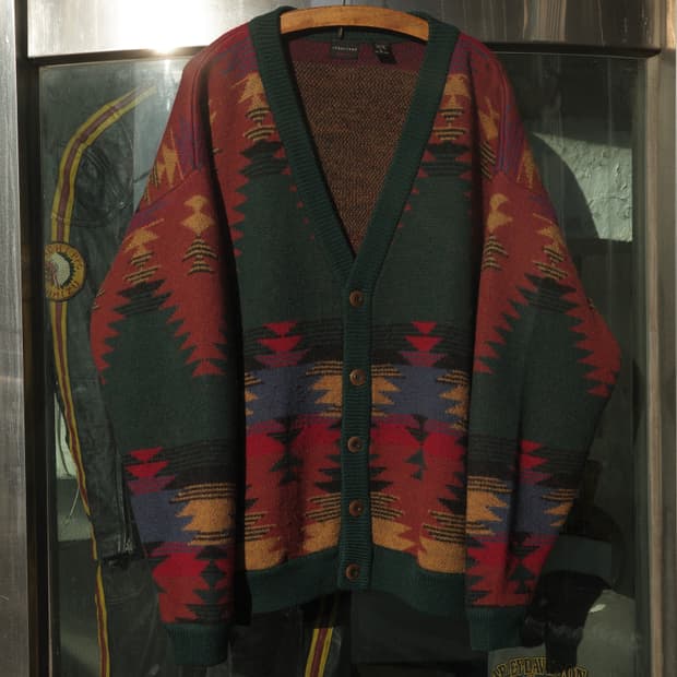 90s 빈티지 사우스웨스턴 패턴 울 가디건