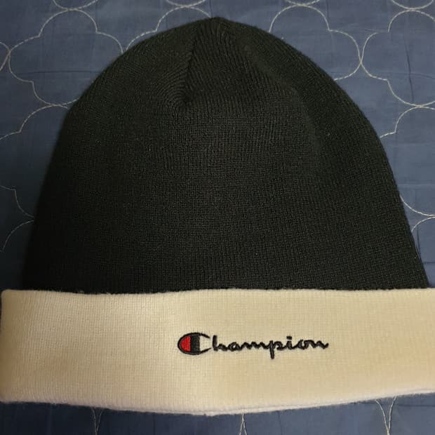 챔피온 자수로고 비니 블랙&화이트