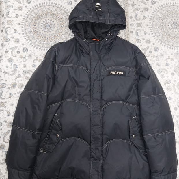 리바이스 오렌지탭 덕다운 패딩 100