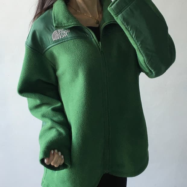 노스페이스 가슴로고 플리스 집업