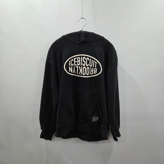 아이스비스킷 키즈 프린팅 후드티 블랙 165