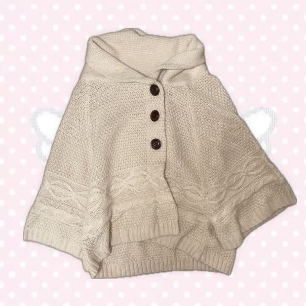 Glacier 라떼갸루맛 초코라떼맛 단추 니트 가디건 케이프