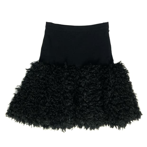 Tsumori Chisato 퍼 트리밍 스커트 