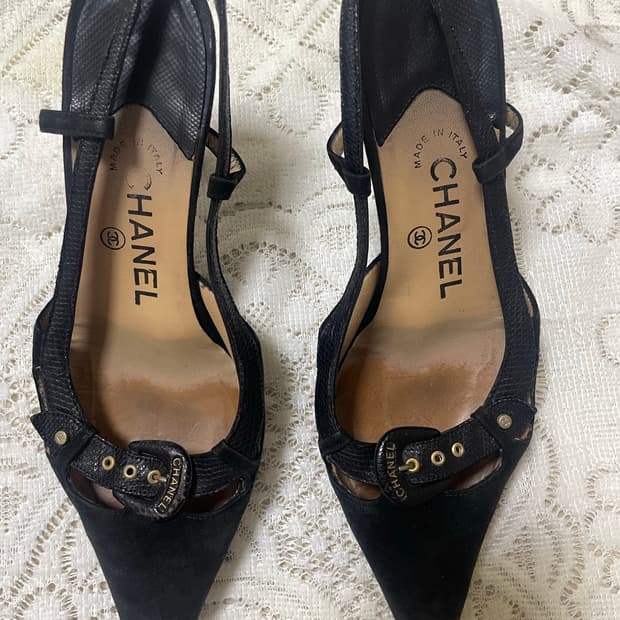 샤넬 빈티지 스틸레토 힐 230