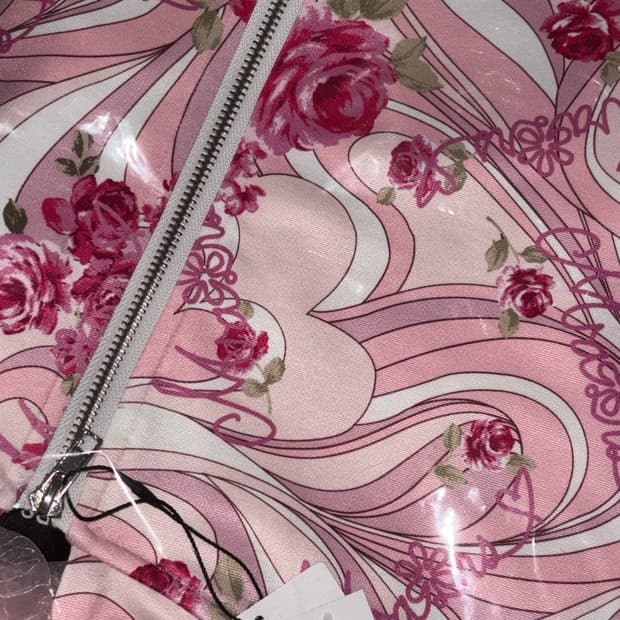 마즈 오리지널 무늬 프린팅 후드집업 핑크